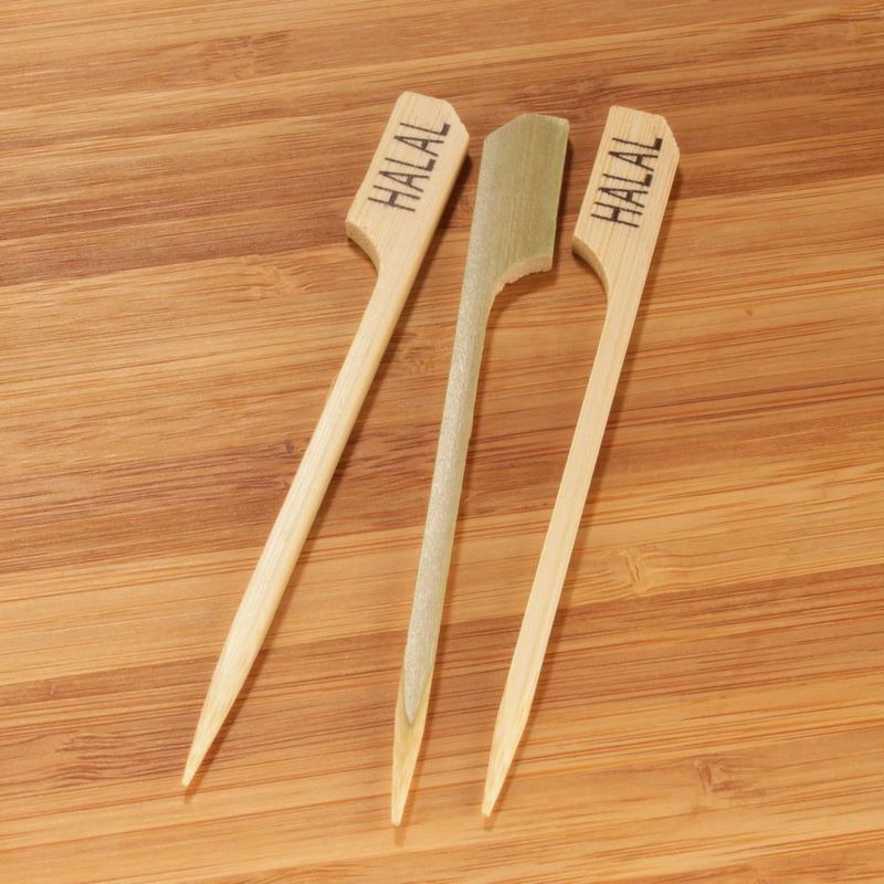 Pinchos BambooMN de 89 cm – Juego de 1 000 unidades con marcador Halal