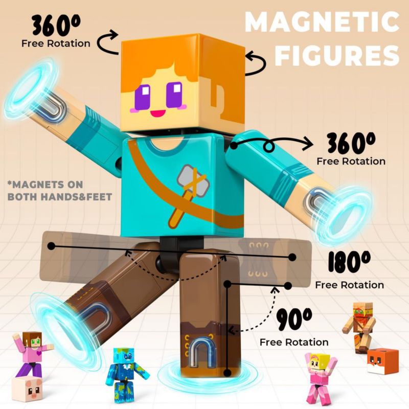 Bloques magnéticos Magnevia 40 piezas STEM 6+ con figuras de acción