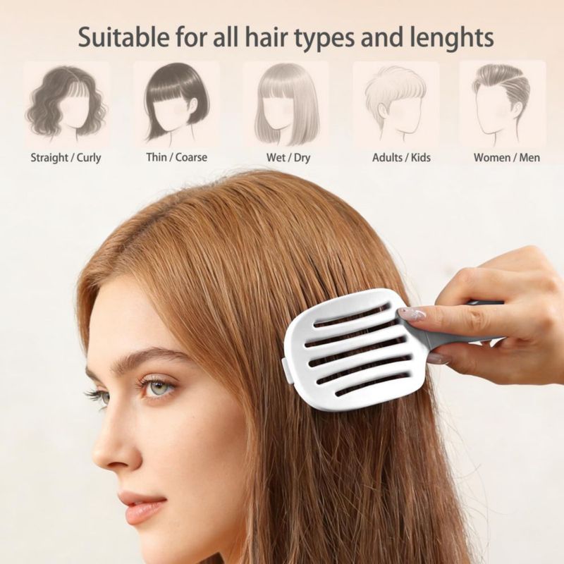 Cepillo de Pelo Plegable Rebex para Viaje con Autolimpieza