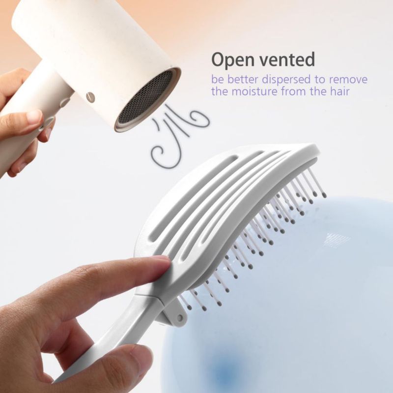 Cepillo de Pelo Plegable Rebex para Viaje con Autolimpieza