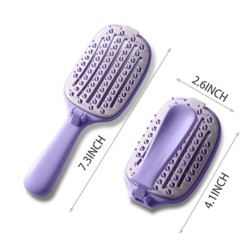 Cepillo de Pelo Plegable Rebex para Viaje con Autolimpieza