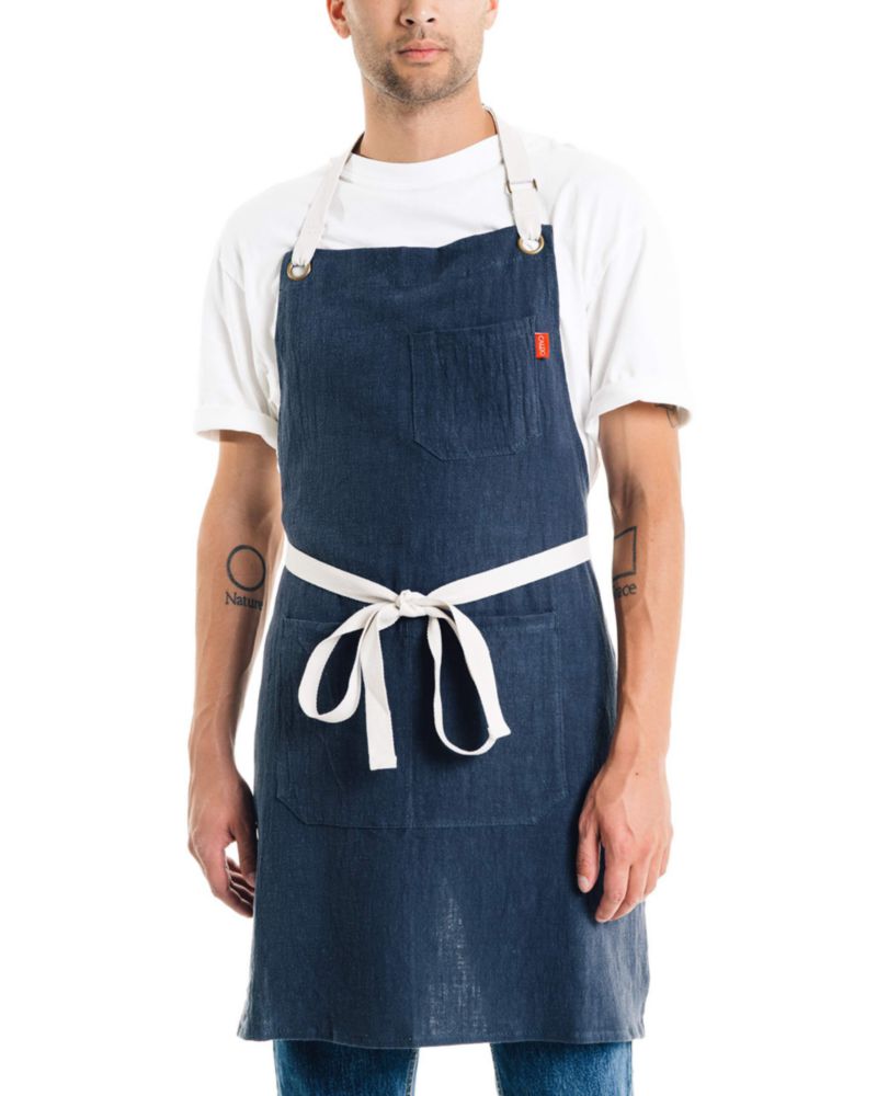 Delantal Caldo Lino Azul Marino 84 cm x 69 cm Ajustable