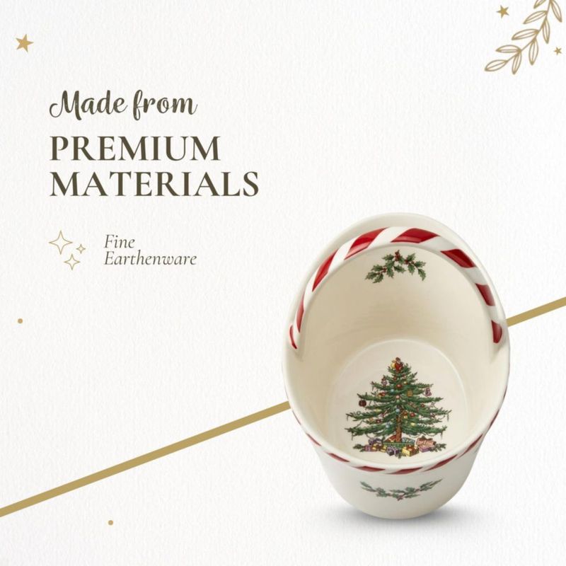 Cesta Spode con Árbol de Navidad y Mango Color Menta