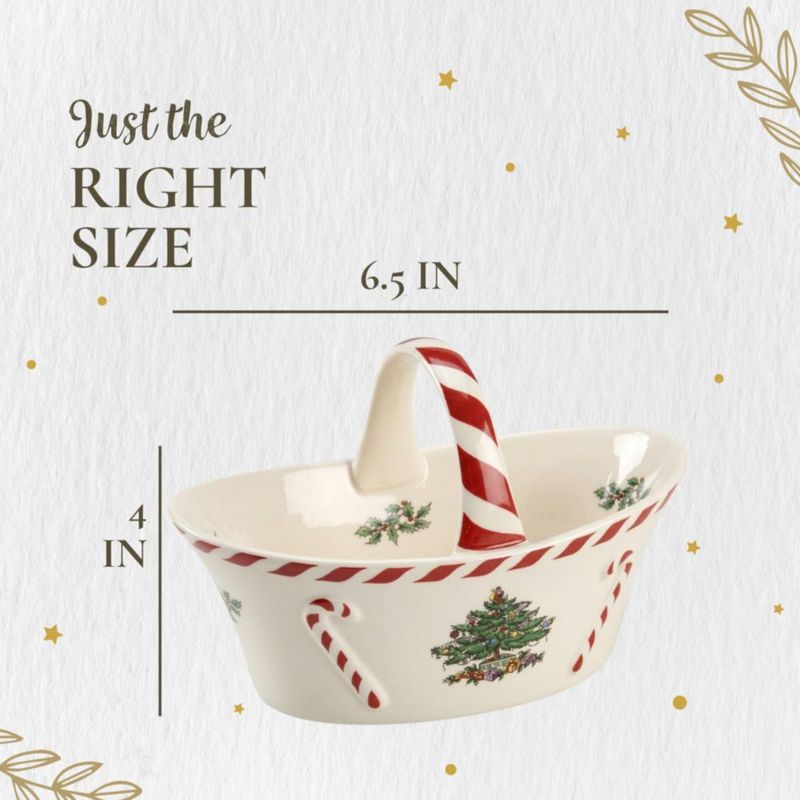 Cesta Spode con Árbol de Navidad y Mango Color Menta