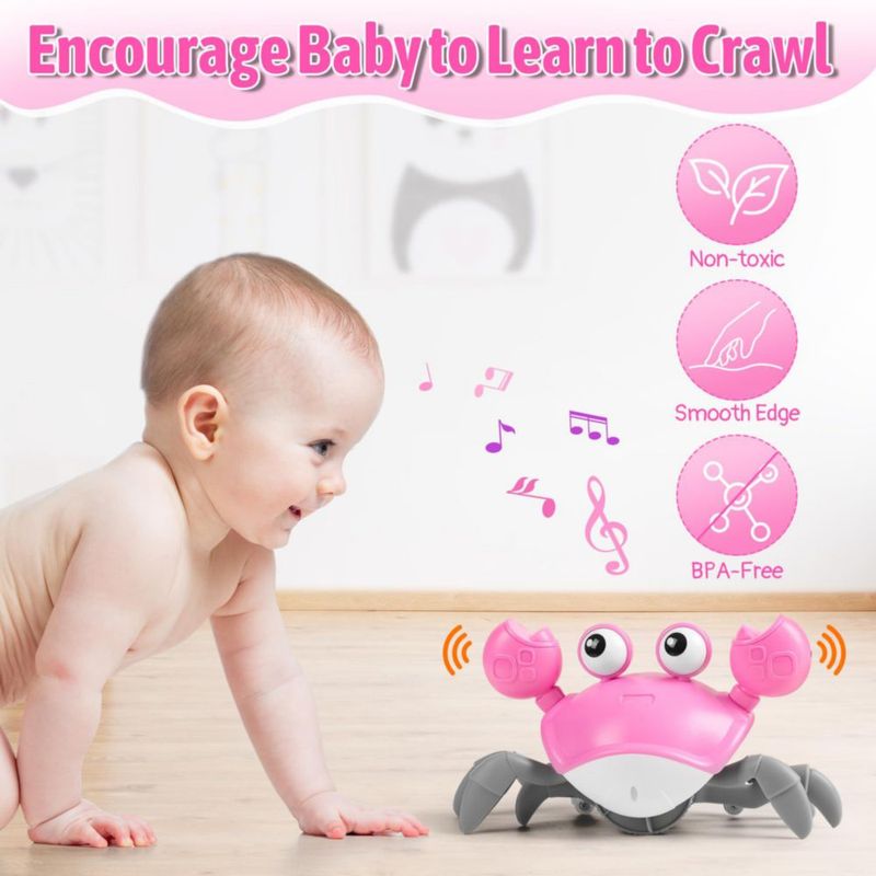 Juguete para bebés Crawling Crab Hirger Tummy Time de 6 a 36 meses