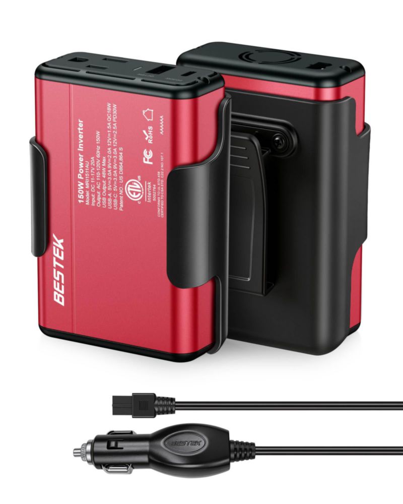 Inversor de Corriente BESTEK 150W USB‑C 30W USB‑A 18W