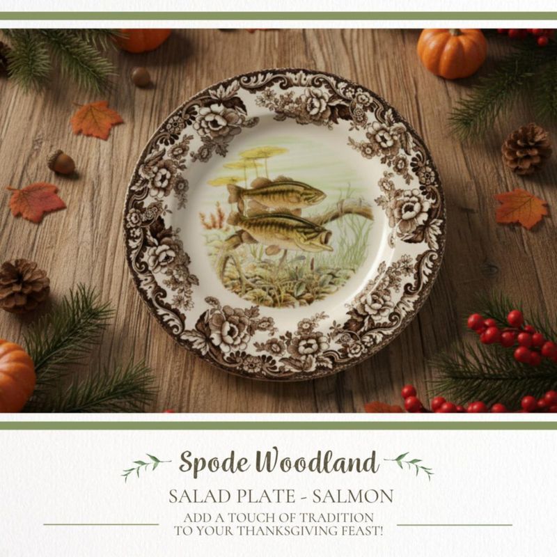 Plato de ensalada Spode 20 cm Salmón Woodland