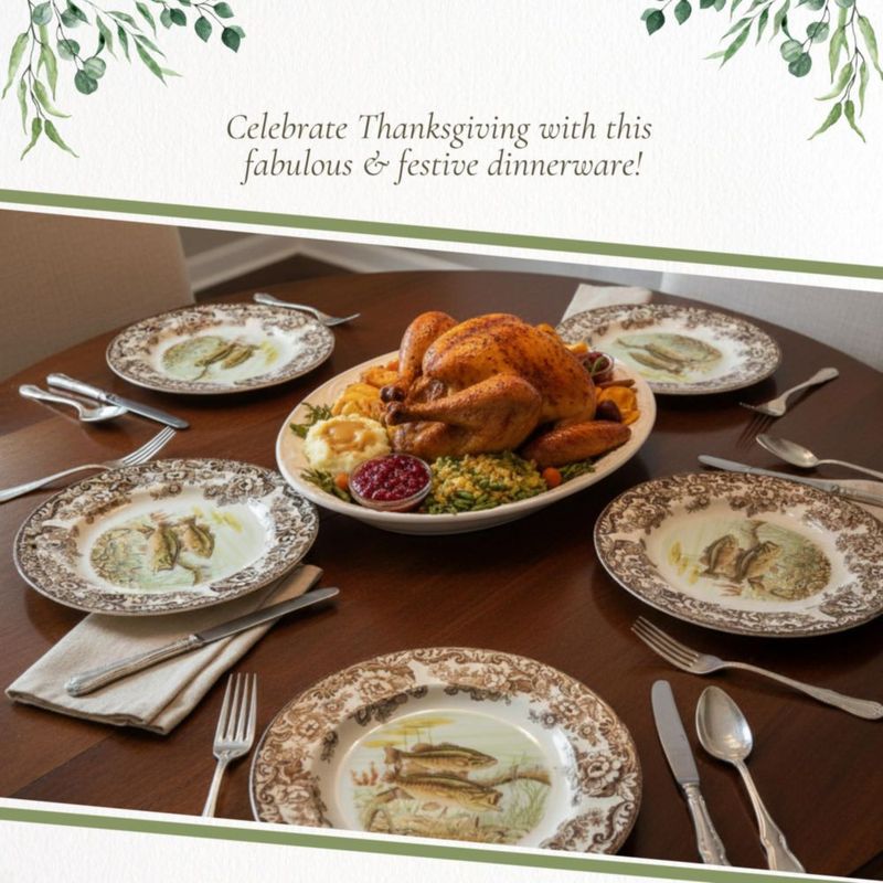 Plato de ensalada Spode 20 cm Salmón Woodland