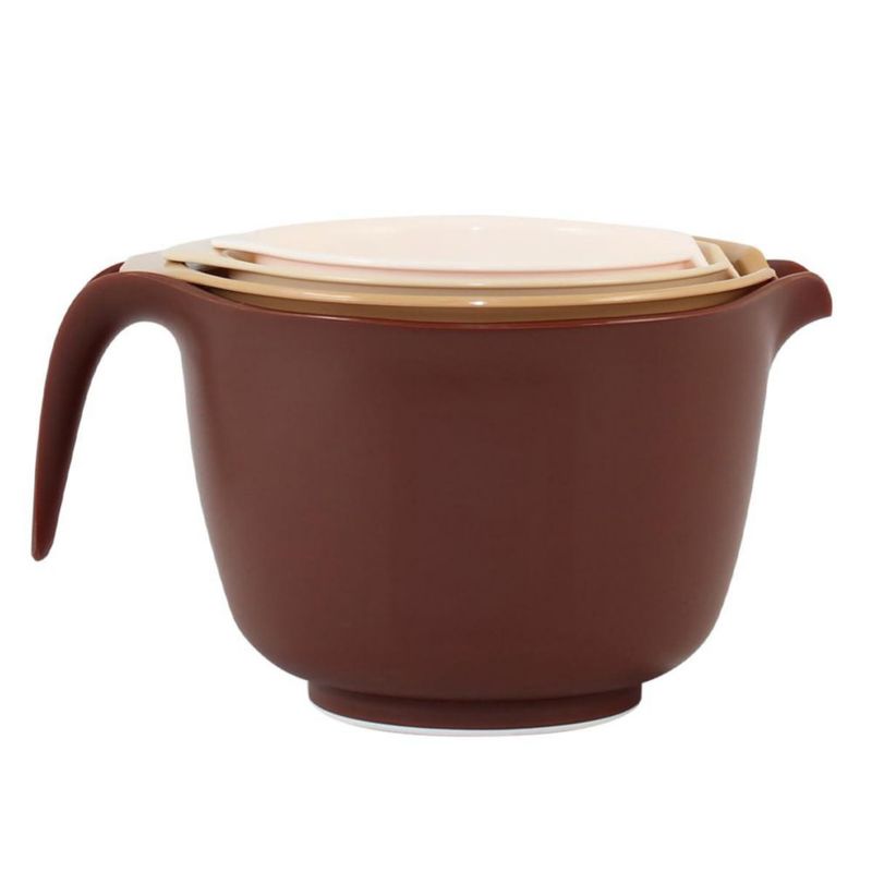 Juego de 4 cuencos para mezclar Glad apilables de 12‑3 qt color beige