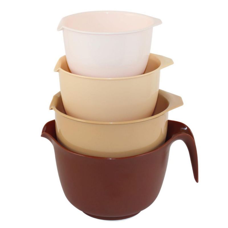 Juego de 4 cuencos para mezclar Glad apilables de 12‑3 qt color beige
