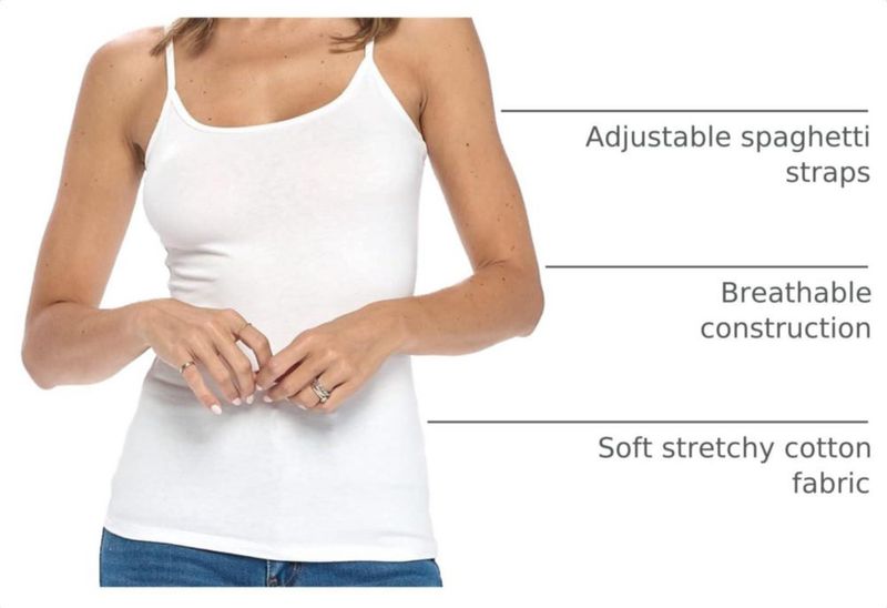 Top sin mangas Natural Uniforms talla S blanco con tirantes finos