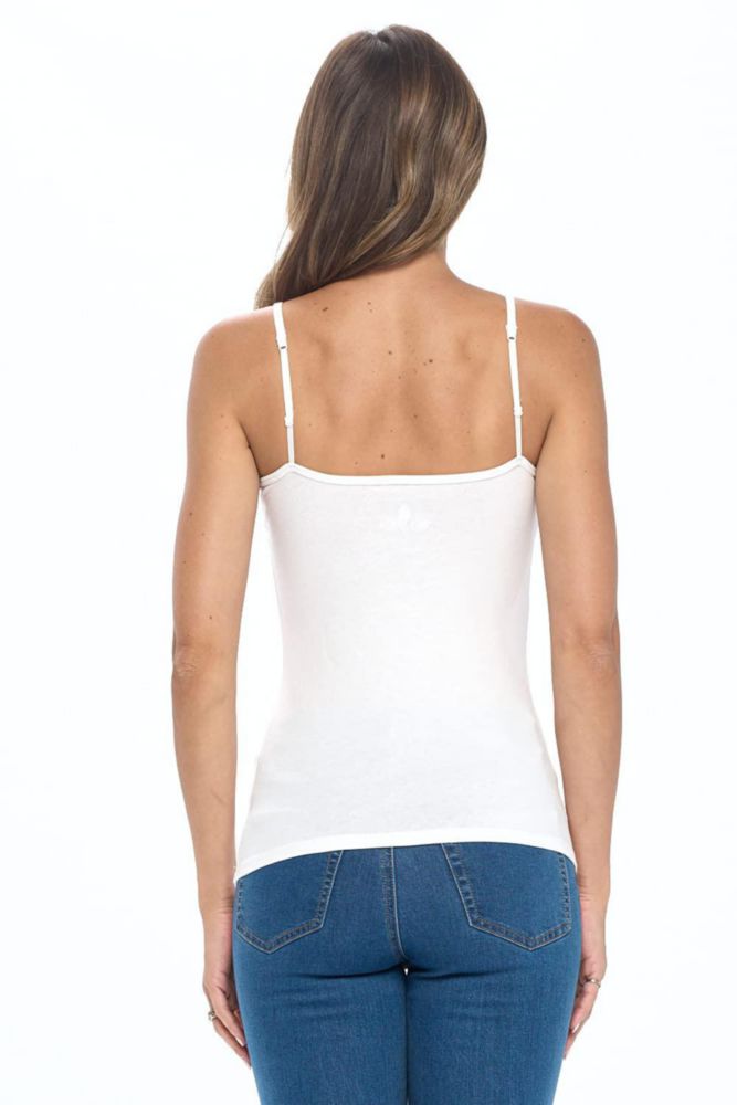 Top sin mangas Natural Uniforms talla S blanco con tirantes finos