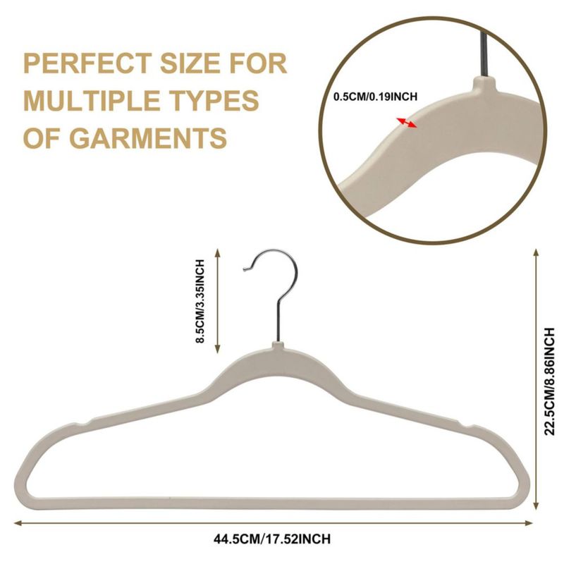Perchas de ropa Quality Hangers paquete de 50 color marfil 45 cm