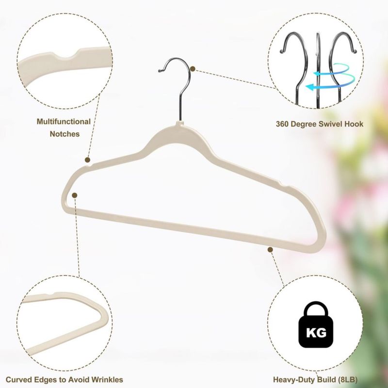 Perchas de ropa Quality Hangers paquete de 50 color marfil 45 cm