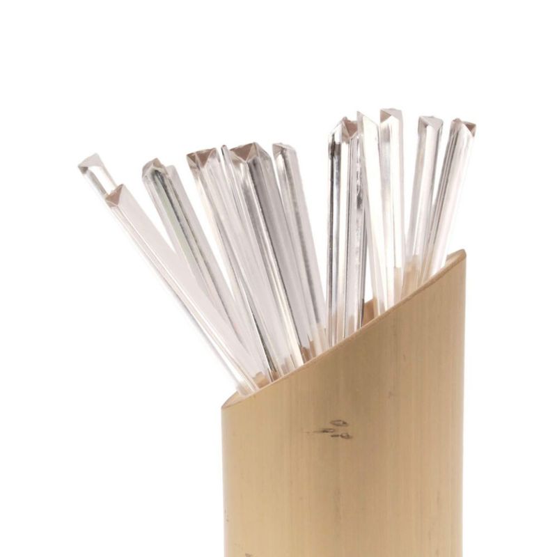 BambooMN SKEWER 9 cm Palillos de Prisma Transparente - 1 000 unidades