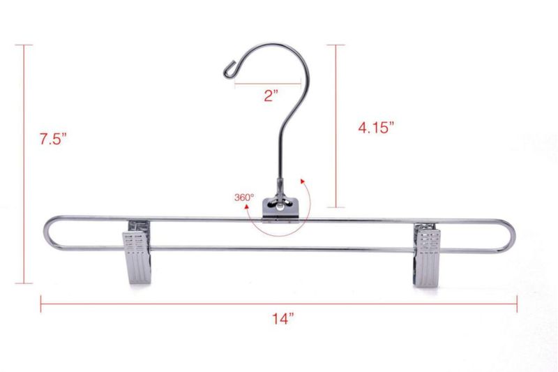 Perchas para pantalones Quality Hangers paquete de 8 giro 360° acabado cromado