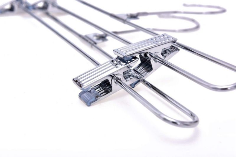 Perchas para pantalones Quality Hangers paquete de 8 giro 360° acabado cromado