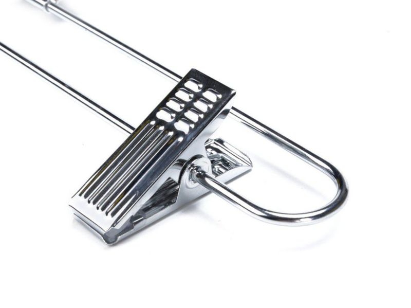 Perchas para pantalones Quality Hangers paquete de 8 giro 360° acabado cromado