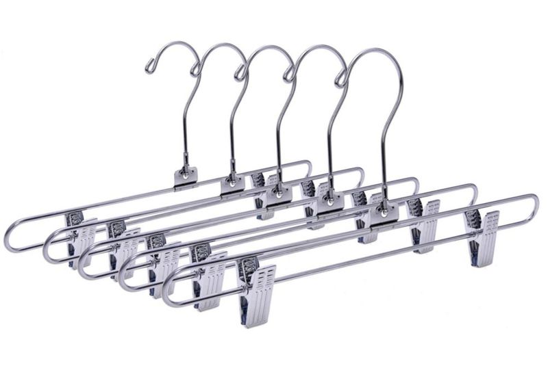 Perchas para pantalones Quality Hangers paquete de 8 giro 360° acabado cromado