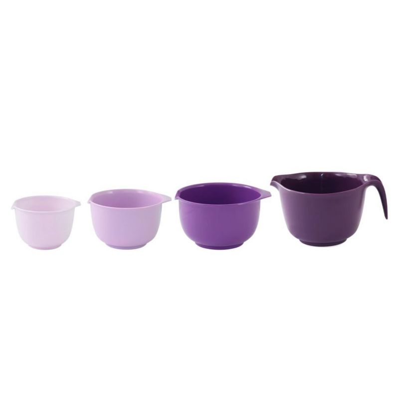 Juego de 4 tazones Glad para mezclar con pico vertedor apilables color púrpura 1.140 ml‑2.840 ml