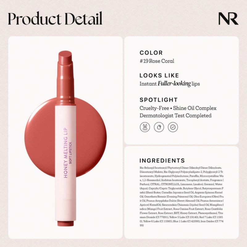 Color de Labios Nature Republic 19 Rose Coral 27 g