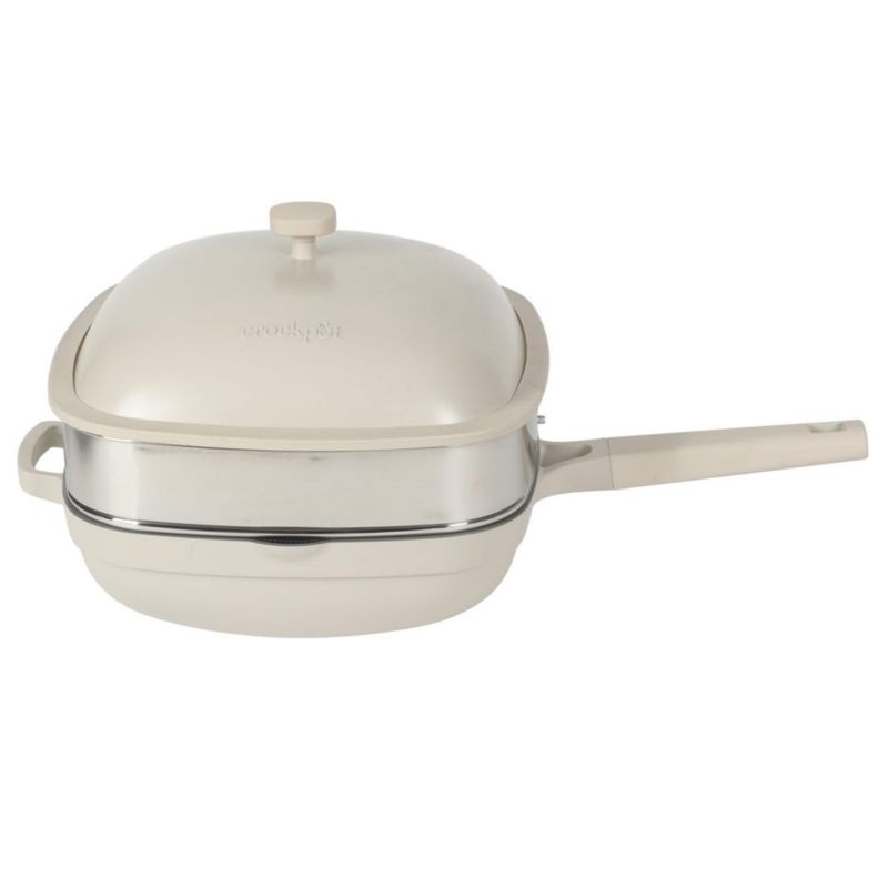 Sartén para saltear Crock-Pot 5.3 L Cerámica antiadherente con acabado de lino