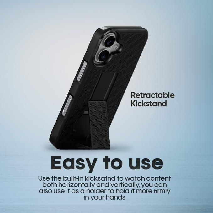 Funda MOTIVE para iPhone 17 de 63" con soporte y clip de cinturón