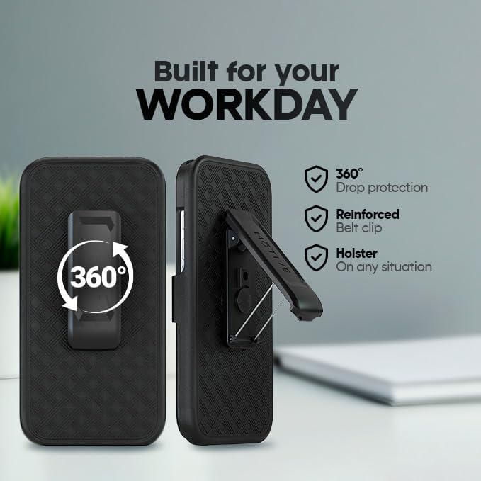 Funda MOTIVE para iPhone 17 de 63" con soporte y clip de cinturón