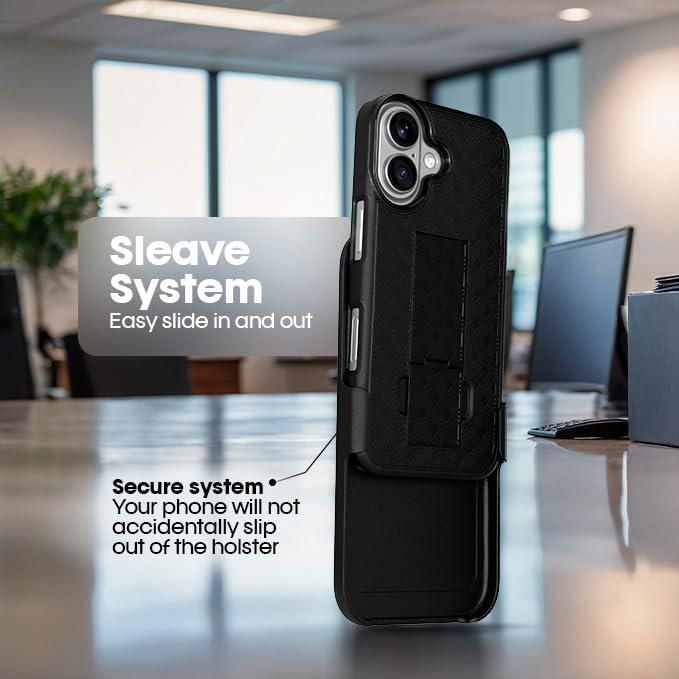 Funda MOTIVE para iPhone 17 de 63" con soporte y clip de cinturón