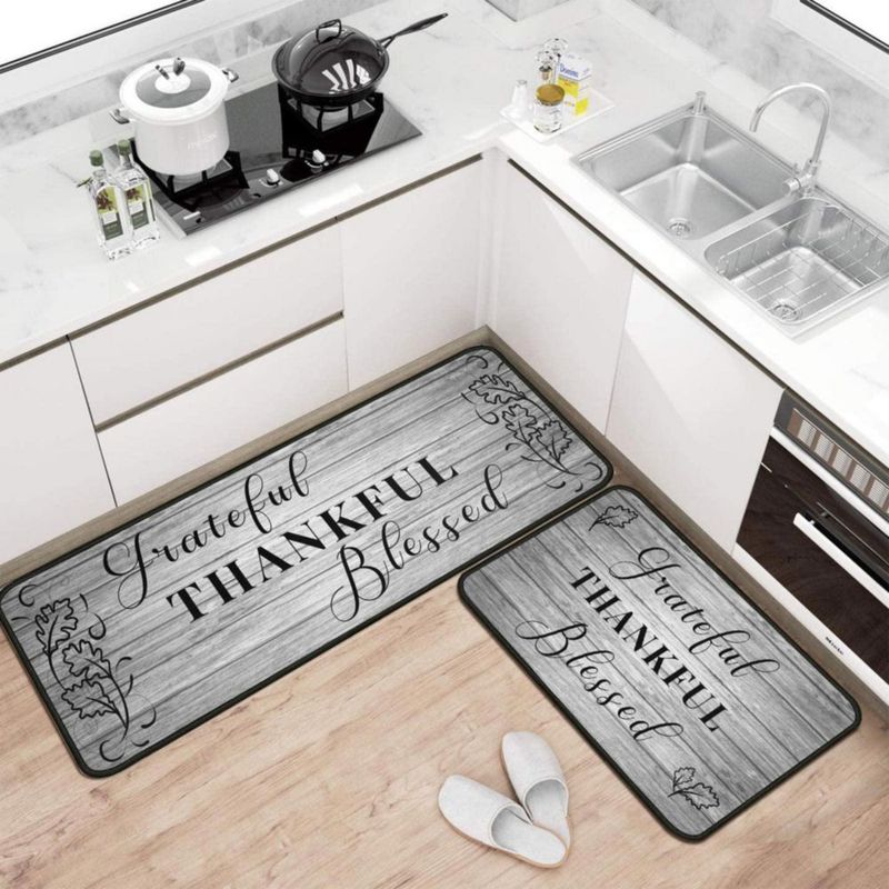 Alfombras de Cocina Protikol 43x120 cm + 43x76 cm Gris Pack de 2