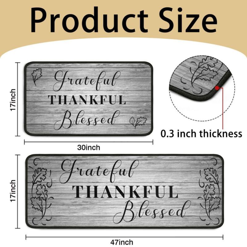 Alfombras de Cocina Protikol 43x120 cm + 43x76 cm Gris Pack de 2
