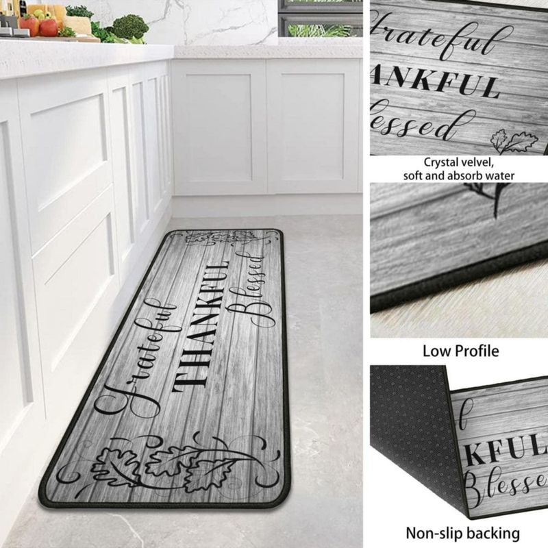 Alfombras de Cocina Protikol 43x120 cm + 43x76 cm Gris Pack de 2