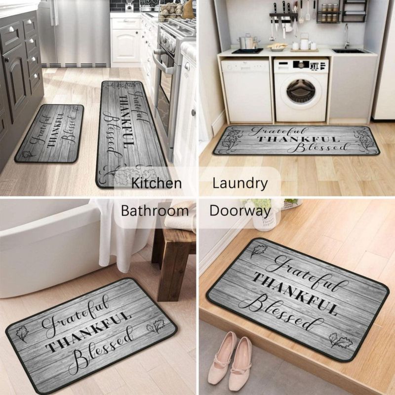 Alfombras de Cocina Protikol 43x120 cm + 43x76 cm Gris Pack de 2