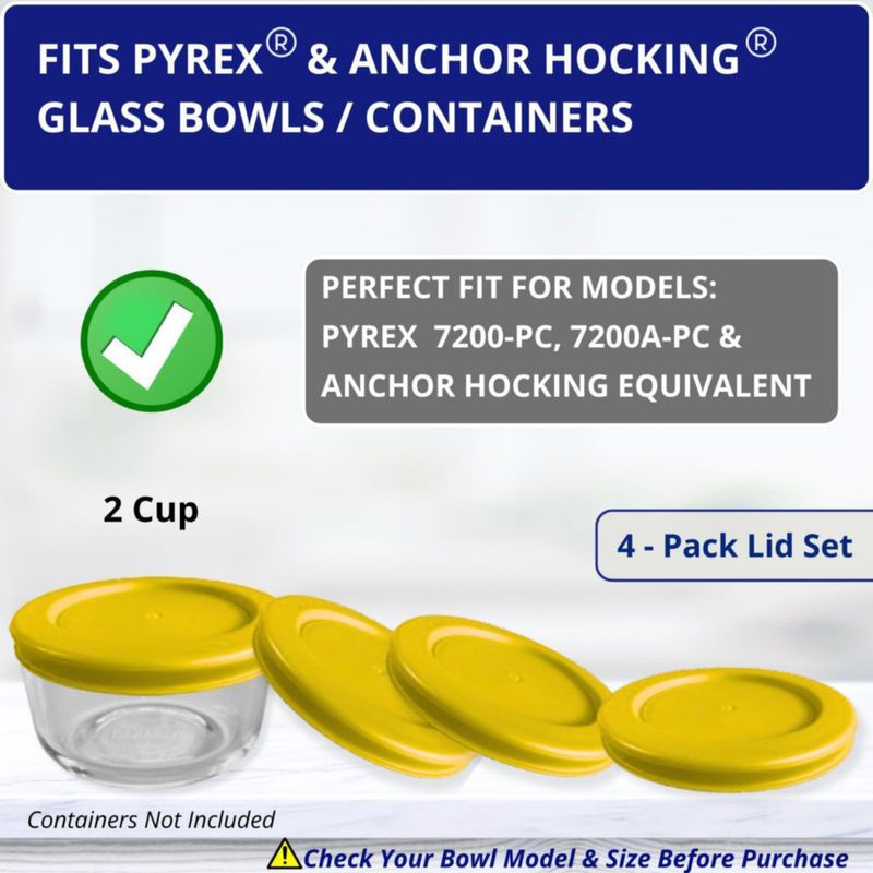 Tapa para Recipiente Klare Ware 2 Tazas Amarilla - Pack de 4