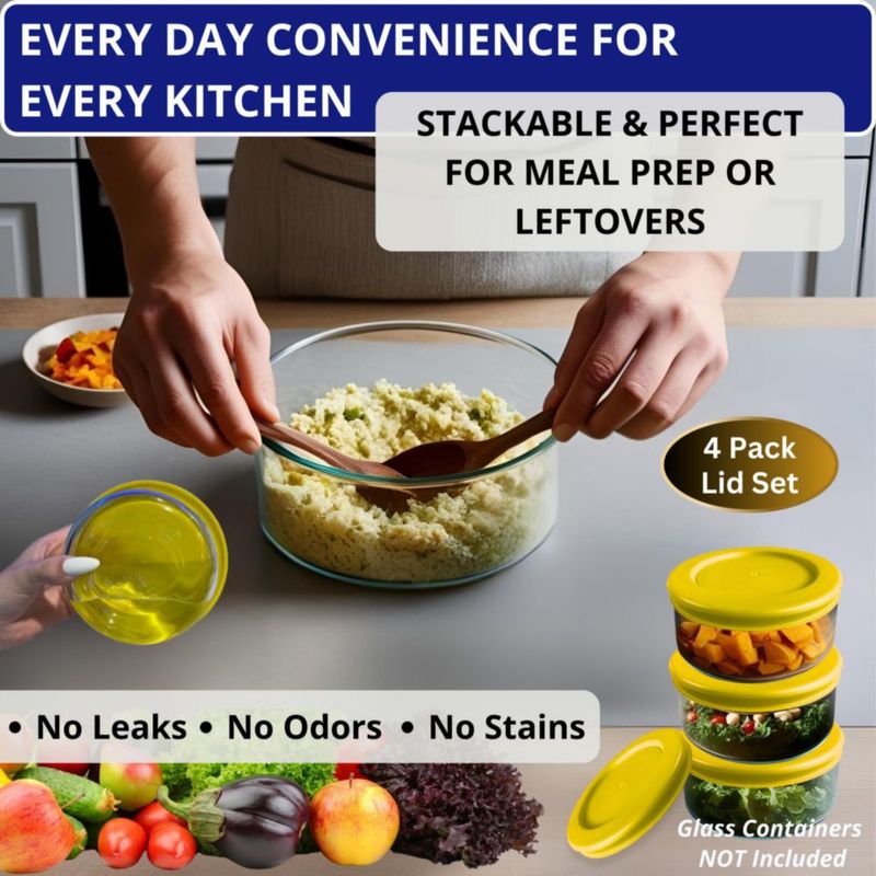 Tapa para Recipiente Klare Ware 2 Tazas Amarilla - Pack de 4