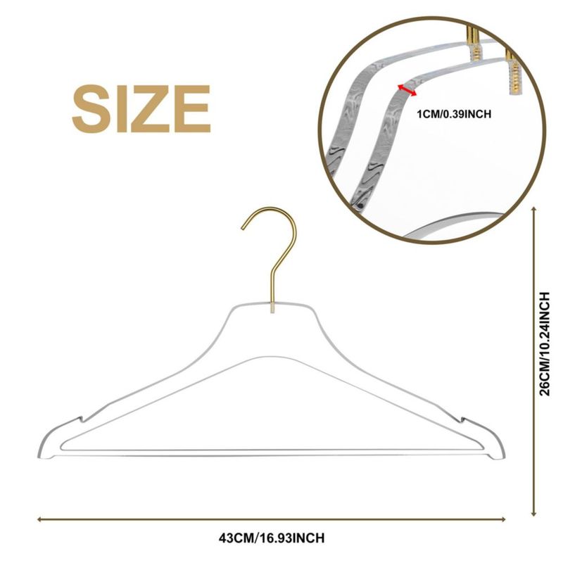 Perchas de ropa Quality Hangers 43 cm paquete de 20 gancho dorado
