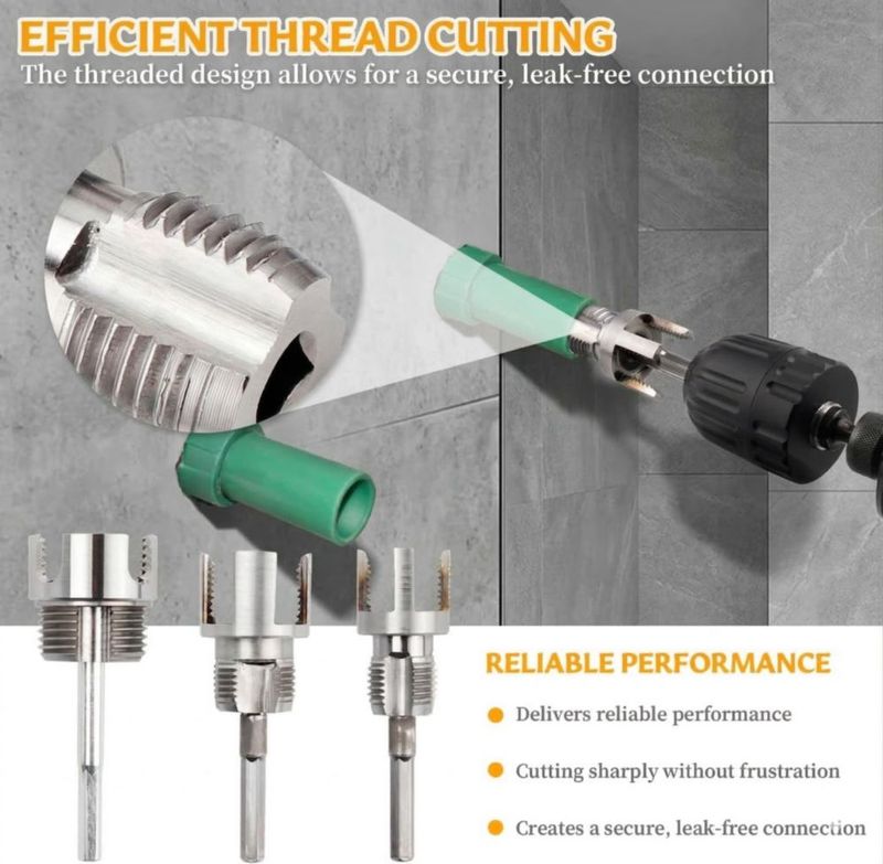 Kit de 3 piezas roscador de tuberías Jiahuili 1/2" 3/4" 1"