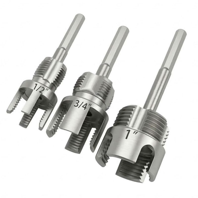 Kit de 3 piezas roscador de tuberías Jiahuili 1/2" 3/4" 1"
