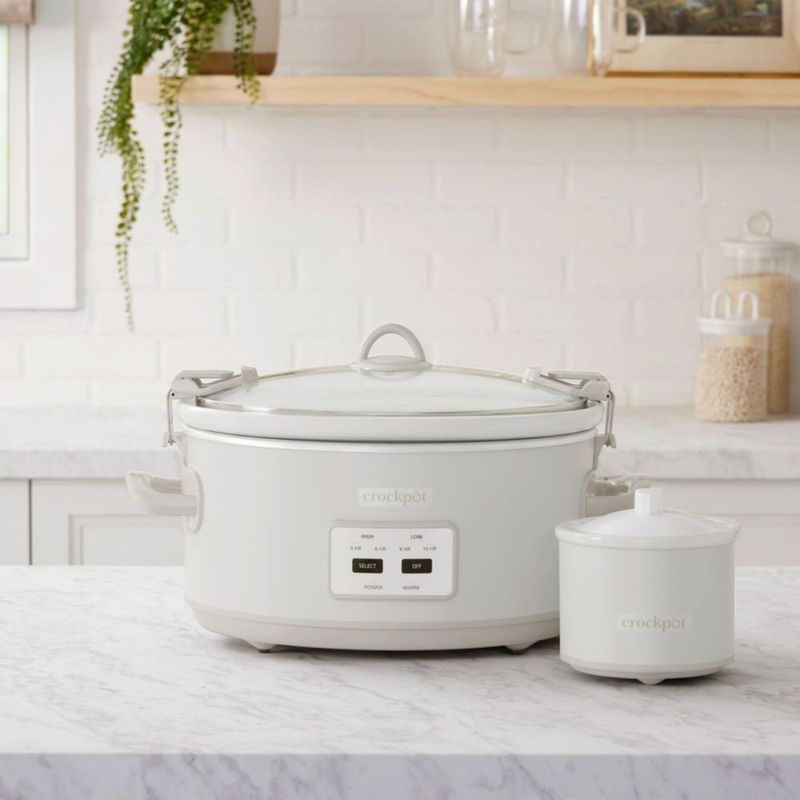 Olla de cocción lenta Crock-Pot 7 L con tapa de bloqueo tipo hongo