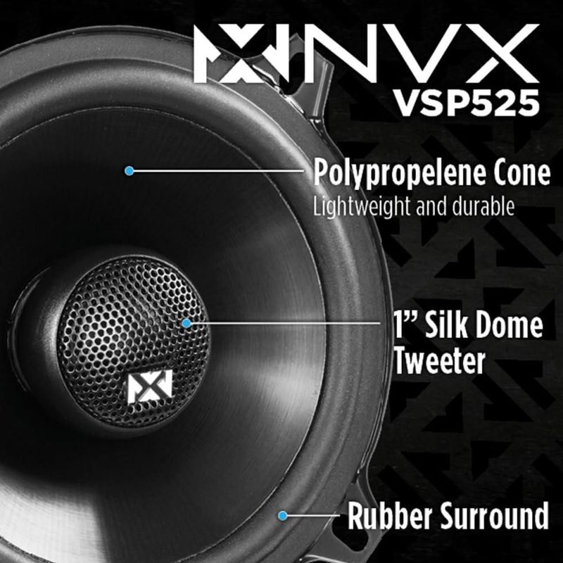 Parlantes NVX VSP525 13 cm 480 W tweeter de domo de seda