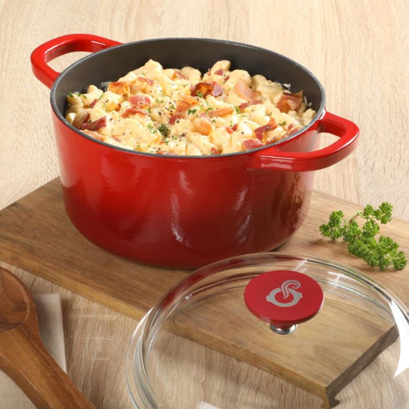 Cacerola de hierro fundido rojo de 28 L Crock‑Pot apta para horno