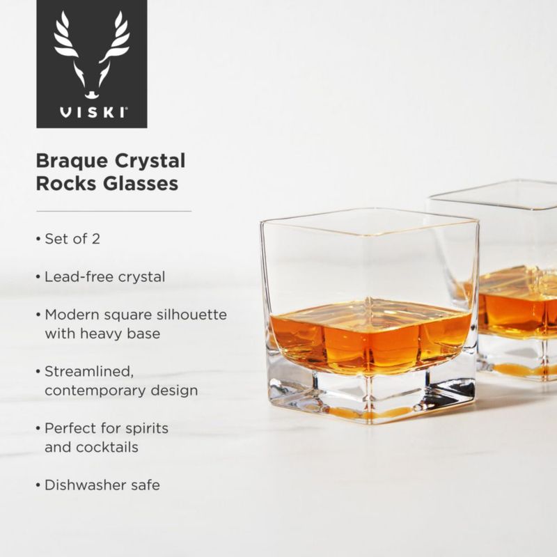 Set de 2 vasos tipo rocks Viski 295 ml de cristal
