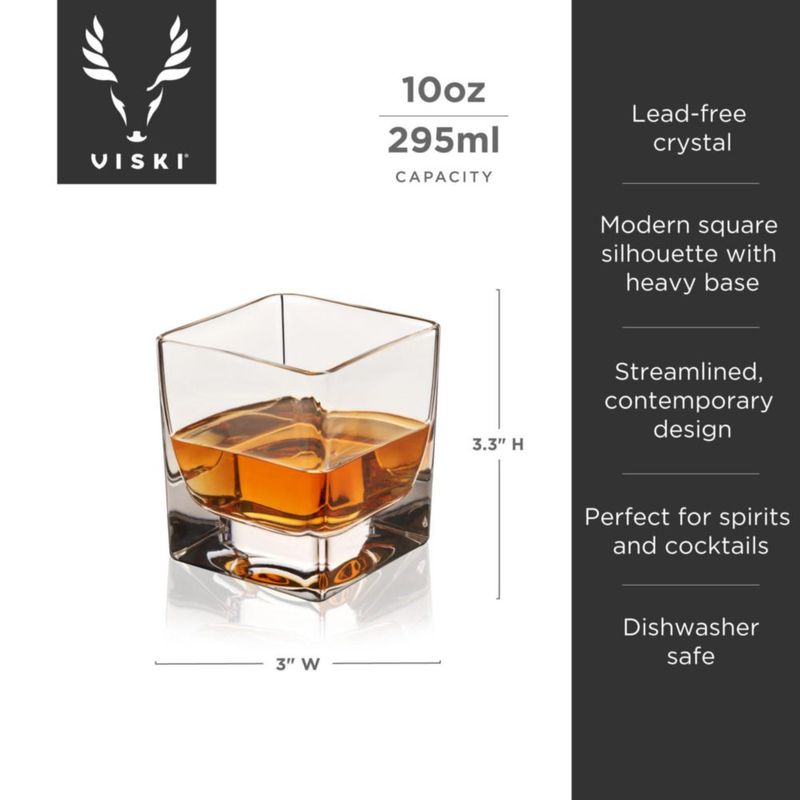 Set de 2 vasos tipo rocks Viski 295 ml de cristal