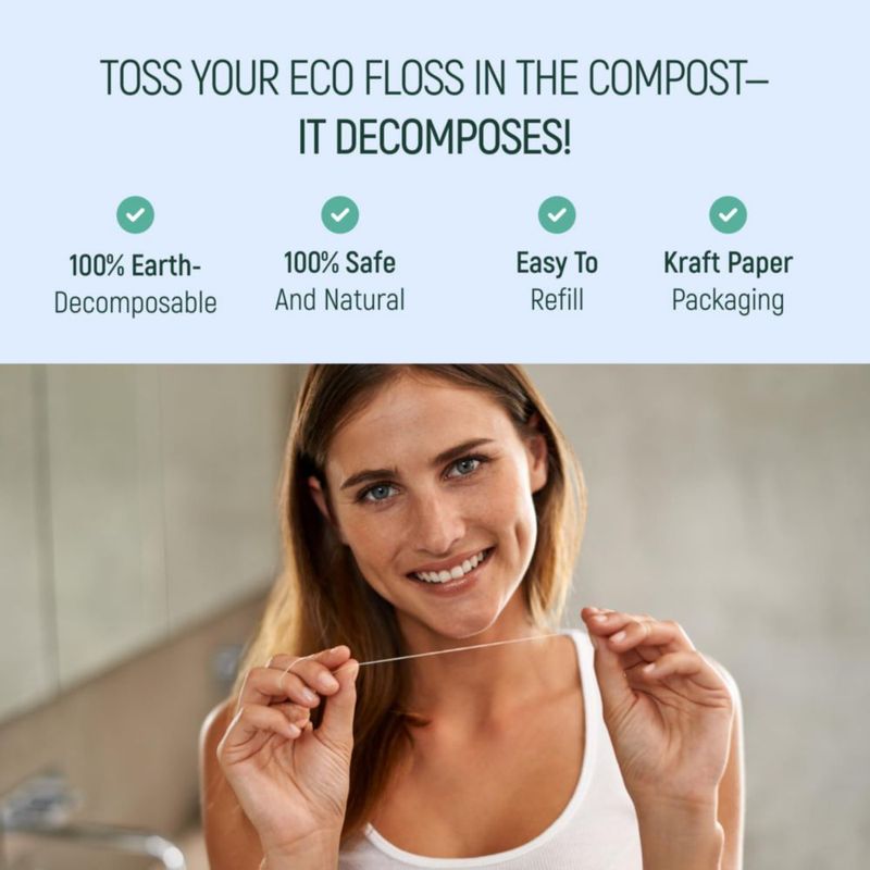 Hilo dental de seda BAMBOEARTH 30 m recarga (2 unidades)