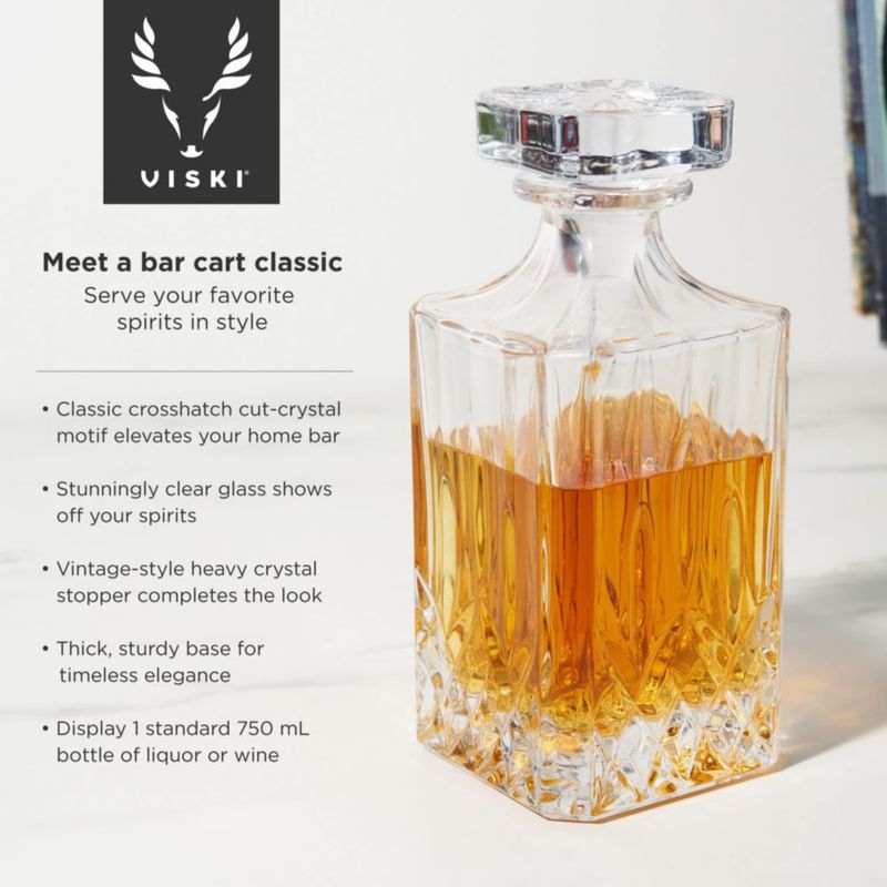 Juego de Decantador y Vasos de Cristal Viski 8 piezas 30 oz/266 ml