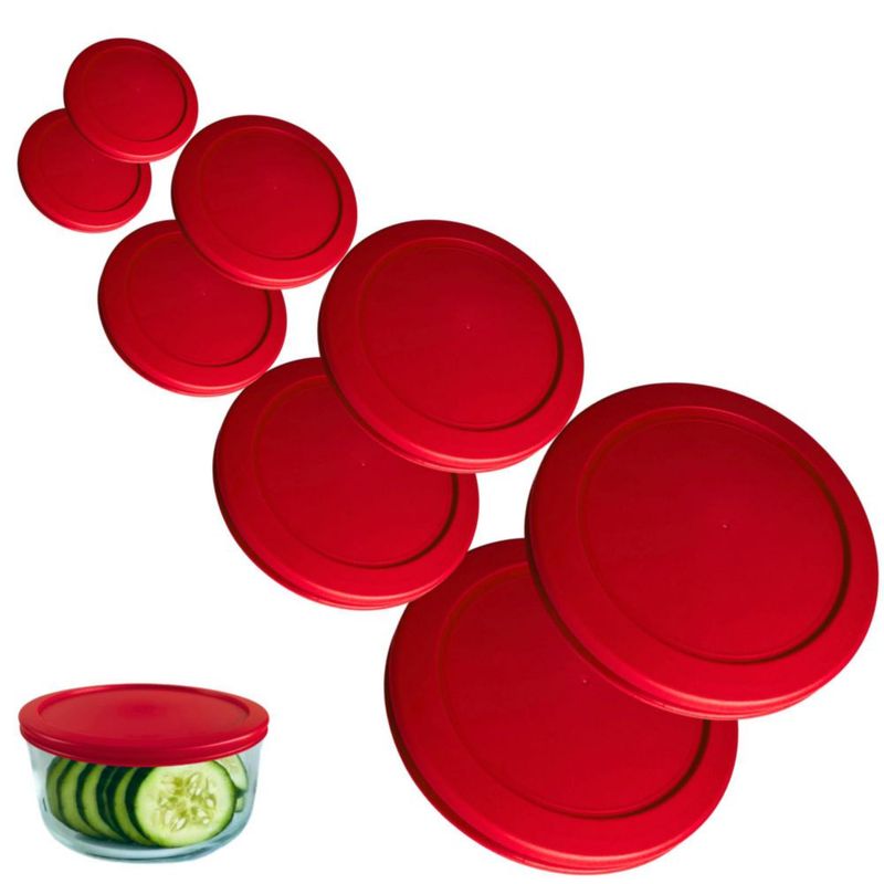 Juego de 8 tapas rojas para recipientes Klare Ware 236 ml‑165 L