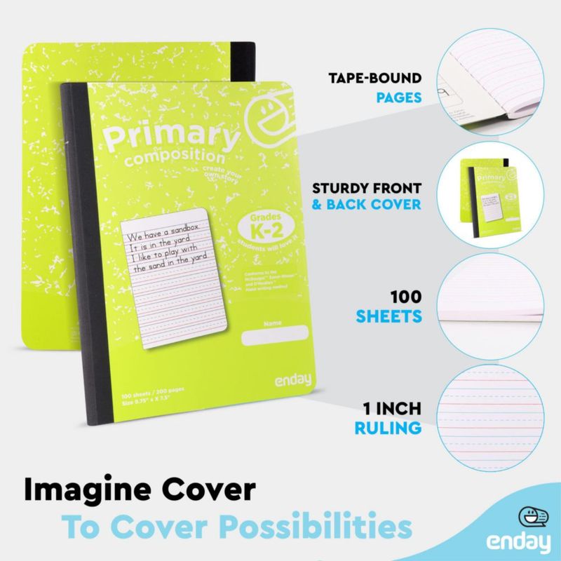Cuaderno de composición Enday K‑2 100 hojas pack de 6