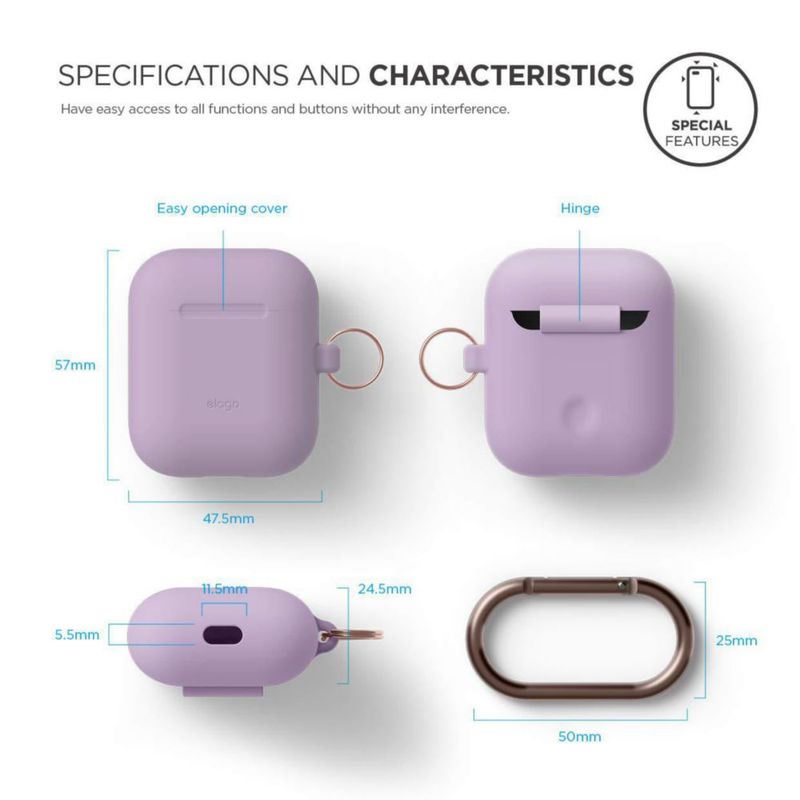 Funda de silicona para AirPods de elago con llavero