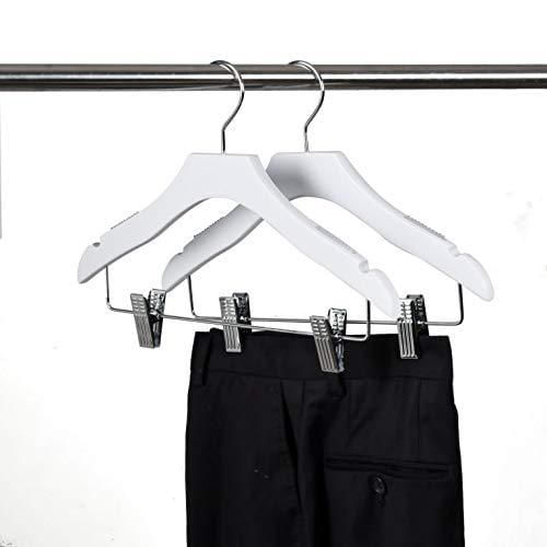 Perchas para niños Quality Hangers de madera blanca 33 cm paquete de 10