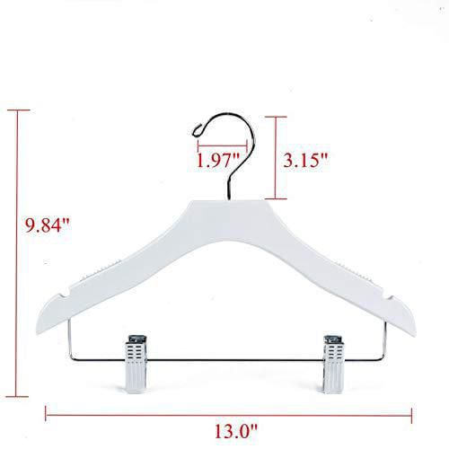 Perchas para niños Quality Hangers de madera blanca 33 cm paquete de 10